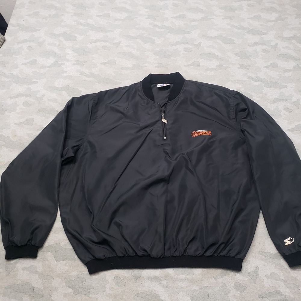 Vintage Starter San Francisco Giants Jackets Men XL Black Windbreaker 90s